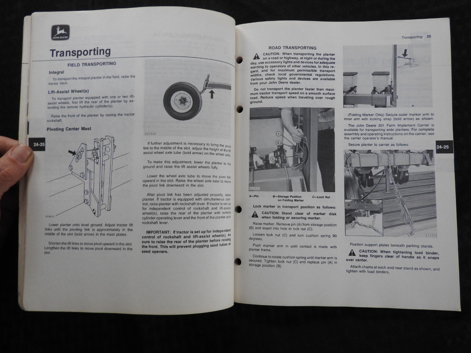 JOHN DEERE 7100 8 WIDE 12 ROW RIGID FRAME MAX-EMERGE PLANTER OPERATORS MANUAL