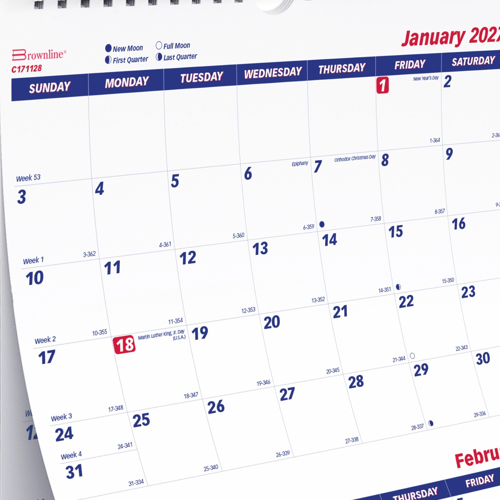 2025 Brownline C171128 3-Month Wall Calendar, 12-1/4 x 27″