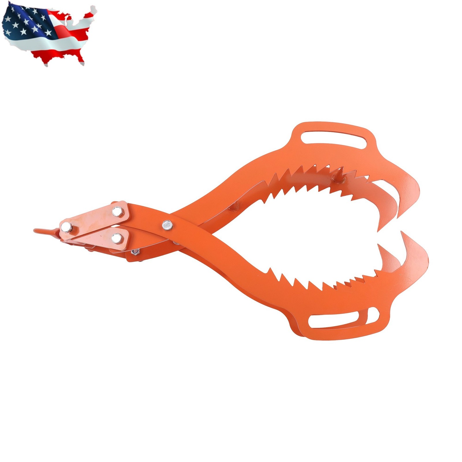 36 Inch Log Lifting Tongs Heavy Duty Steel 4 Serrated Claw Swivel Dragging Tongs