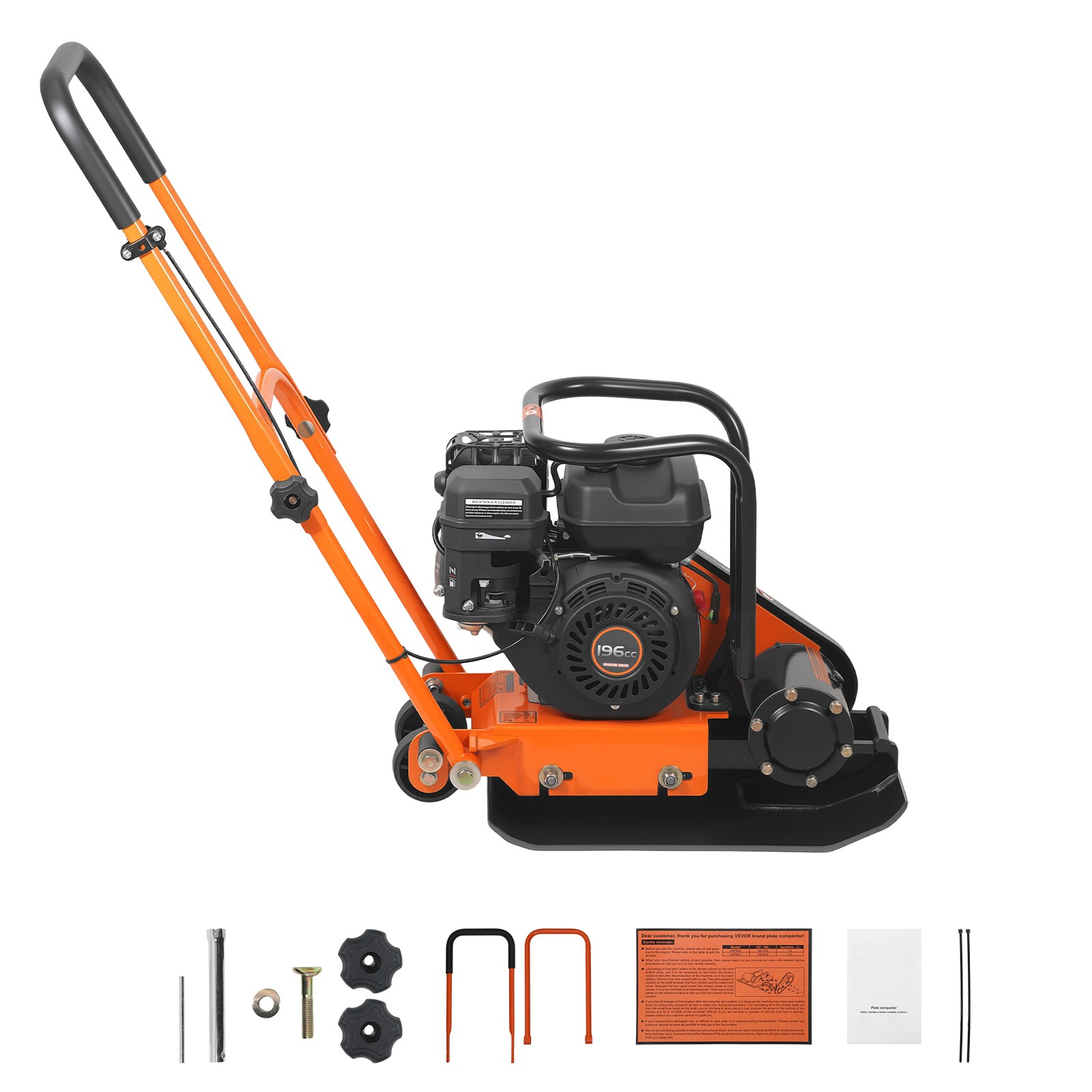 Uimoso 6.5HP Vibrating Plate Compactor for Asphalt, 5600VPM, 2360lbs