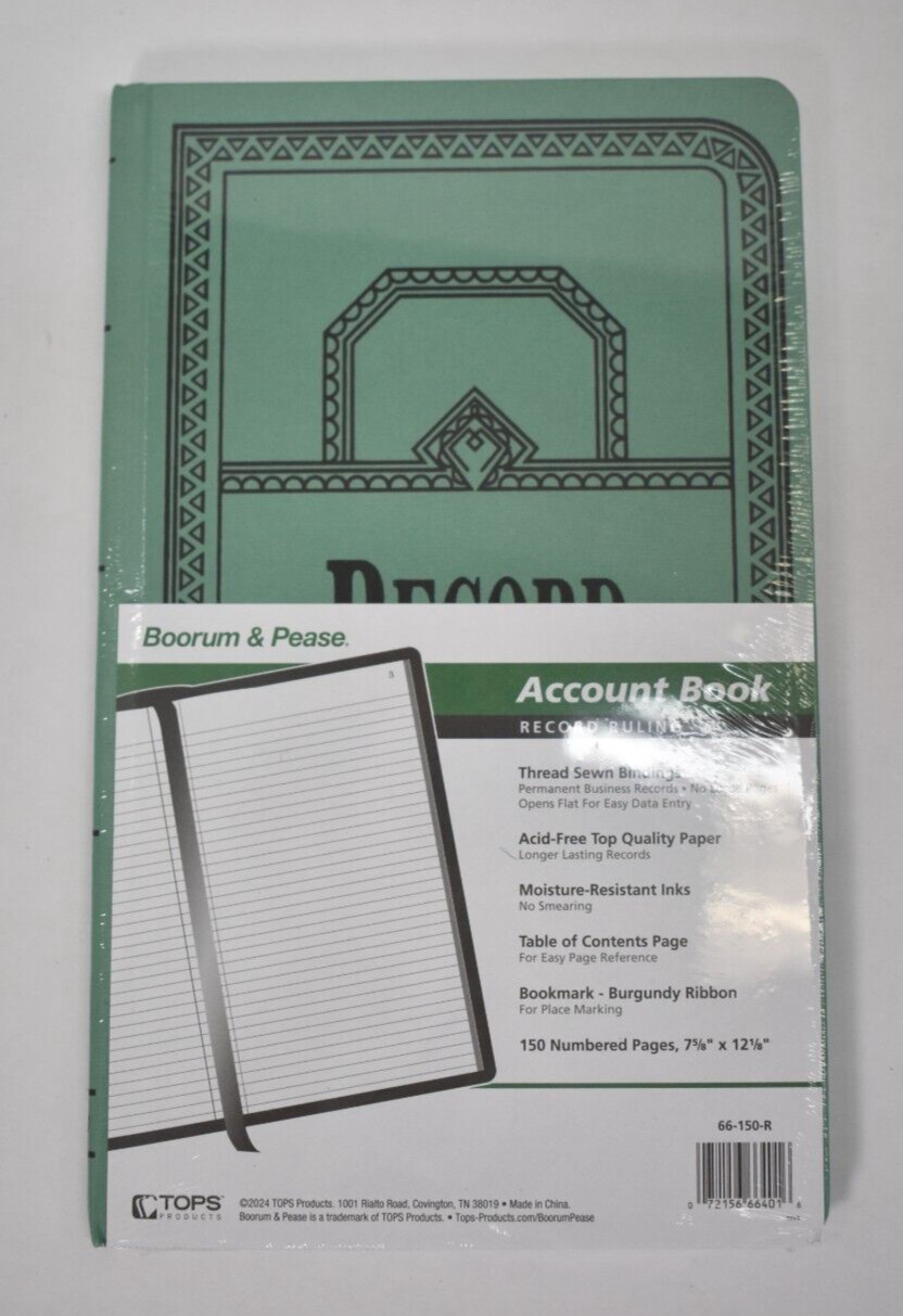 Boorum & Pease Account Book Record Ruling Thread Sewn Bindings 7-5/8″ x 12-1/8″