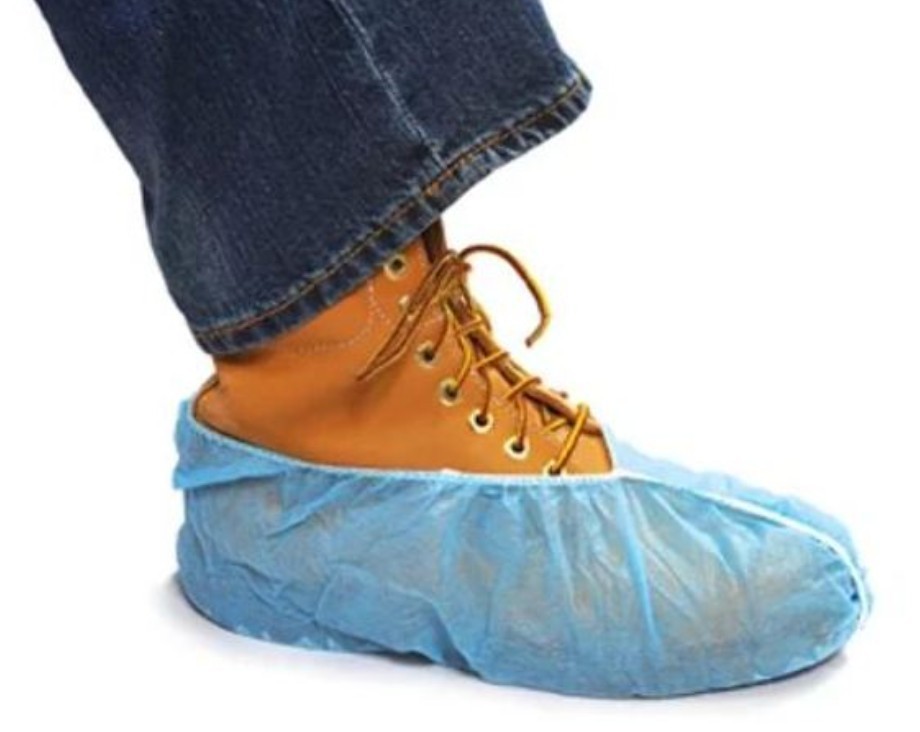 Blue Disposable Shoe Covers 100 Pack Non Woven Boot Covers Universal Fit