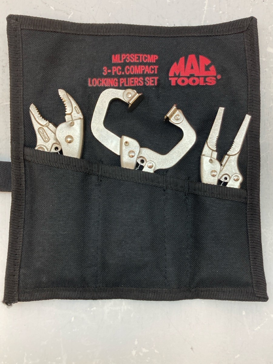 Mac Tools MLP3SETCMP 3-Piece Compact Locking Plier Set Swivel Contact Secure