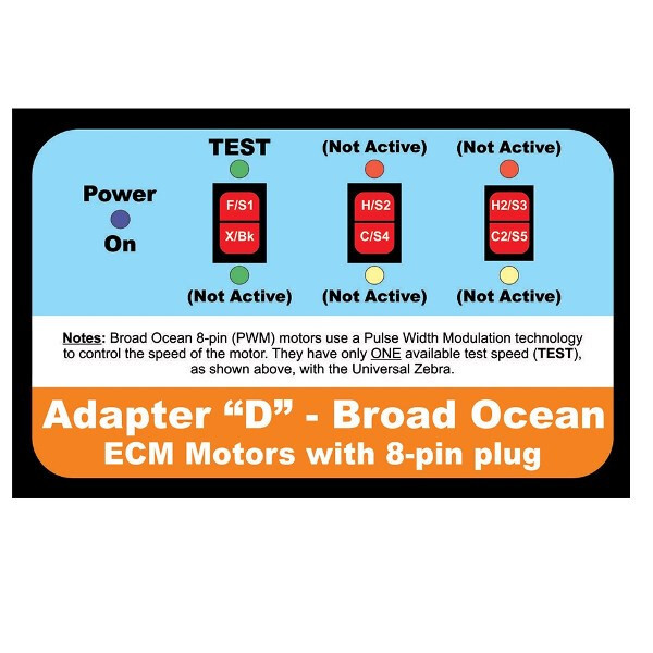 Universal Zebra UZ-1 Adapter D # UZHMD used with 8-Pin Plug Broad Ocean ECMs