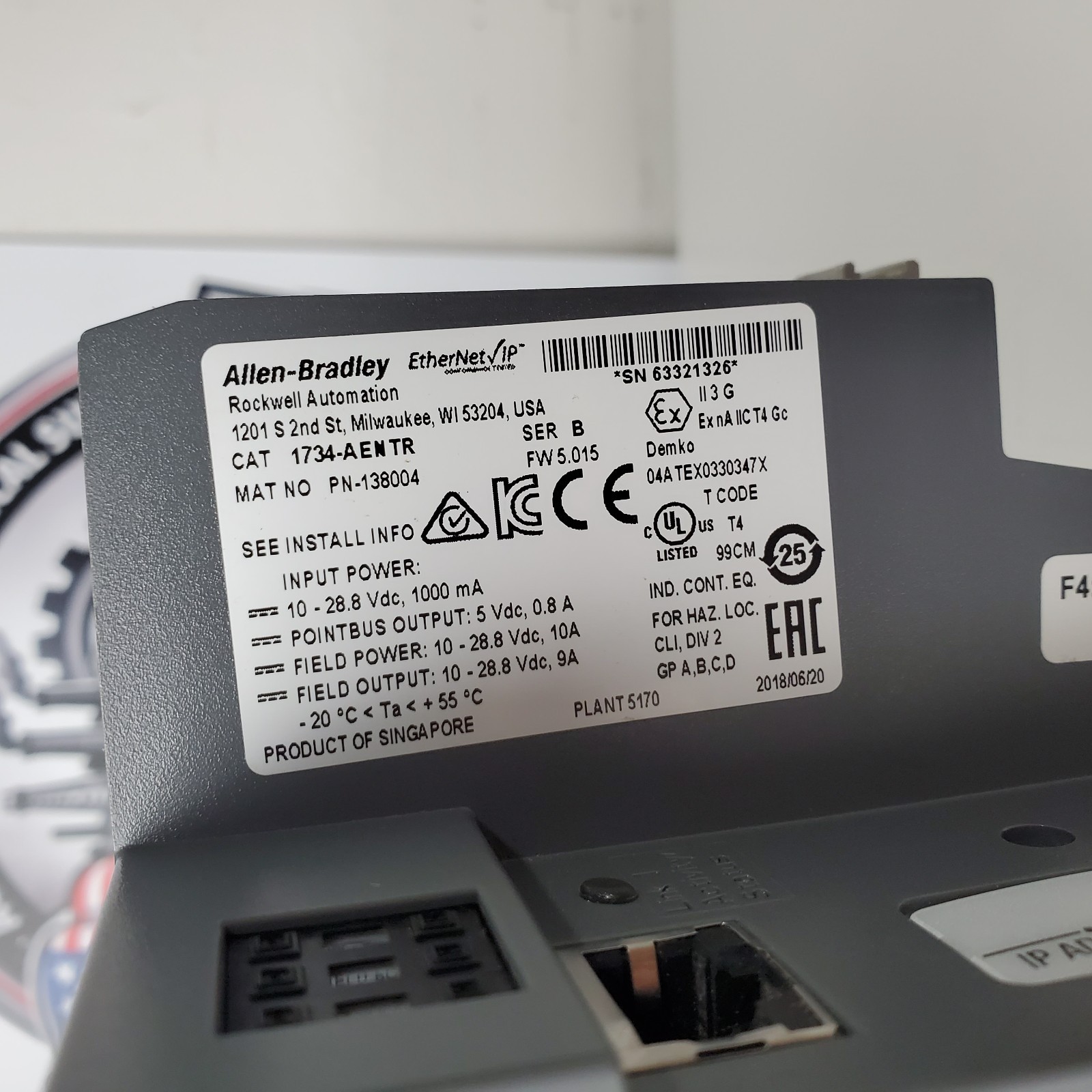 Allen-Bradley 1734-AENTR Series B Point I/O Dual Ethernet Communication Module