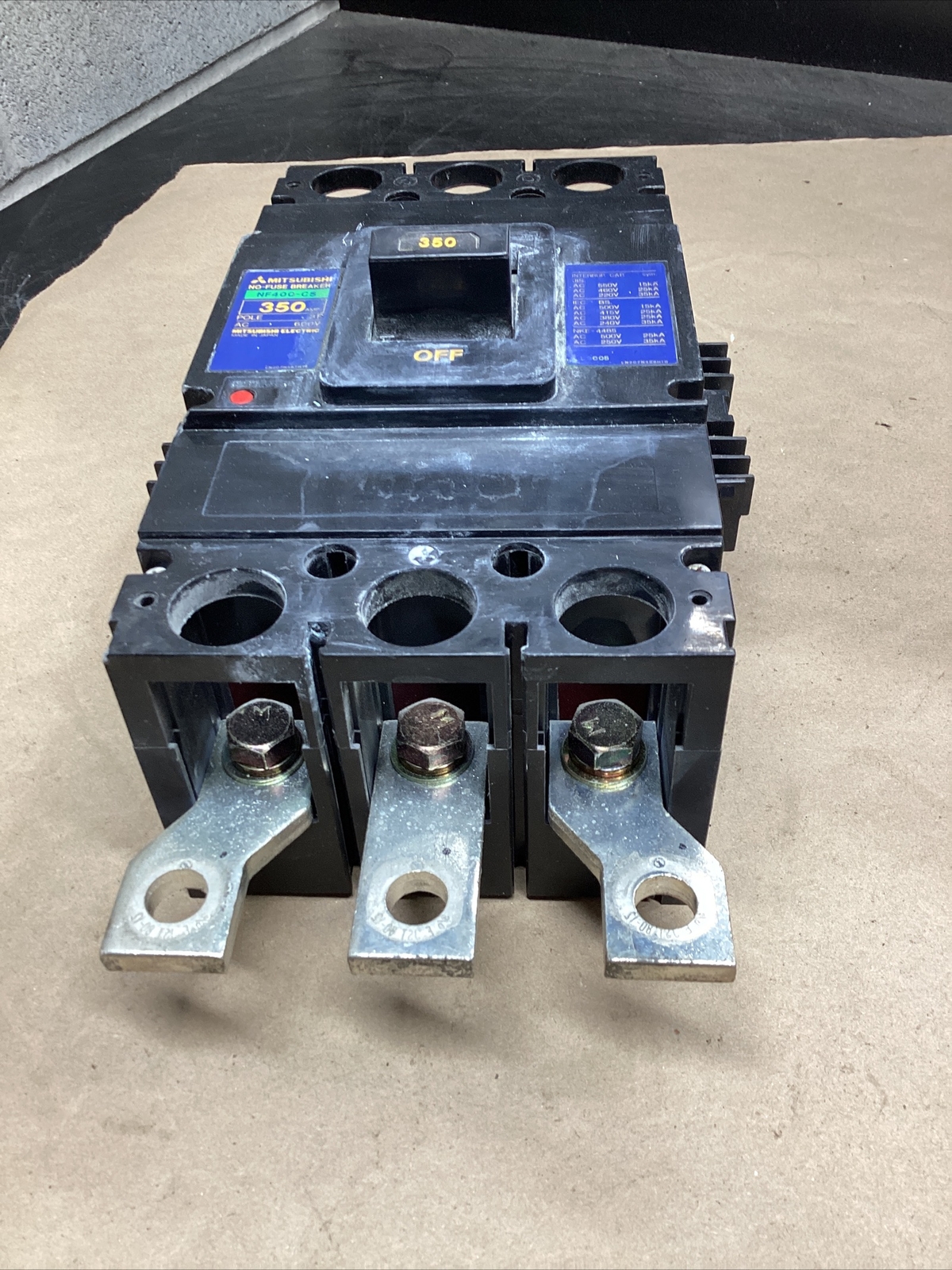 MITSUBISHI NO-FUSE BREAKER NF400-CS / 350 AMP 3Pole #273D23PR5