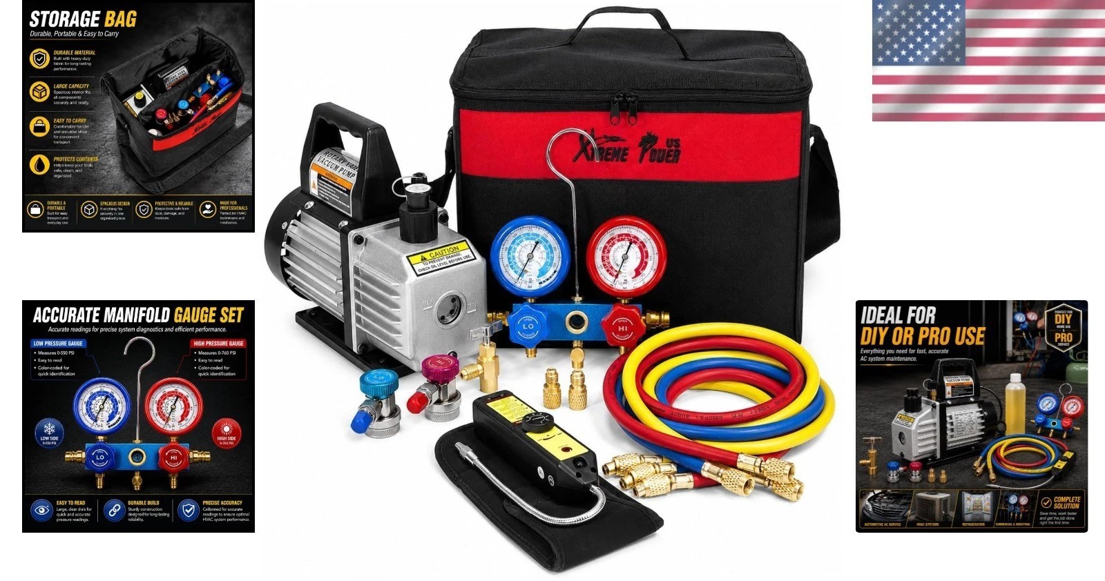 Complete 4 CFM Vacuum Pump Kit for HVAC Refrigeration – All-in-One Solution