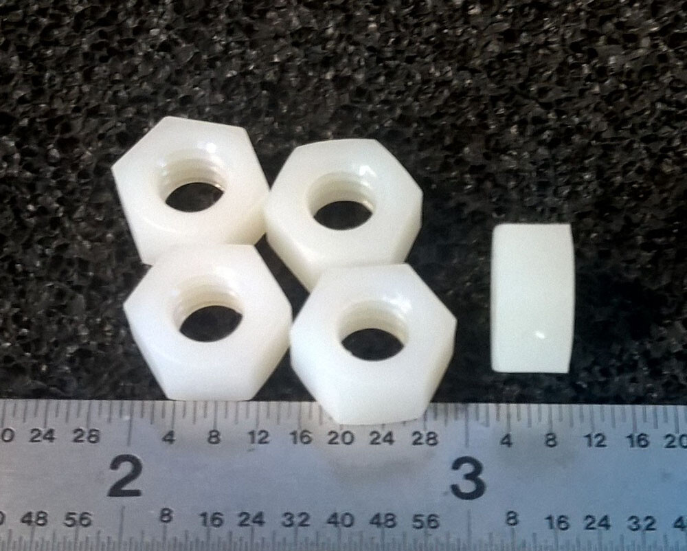 1/4 – 20 PLAIN 7/16″ HEX NUTS NYLON – 50 pcs