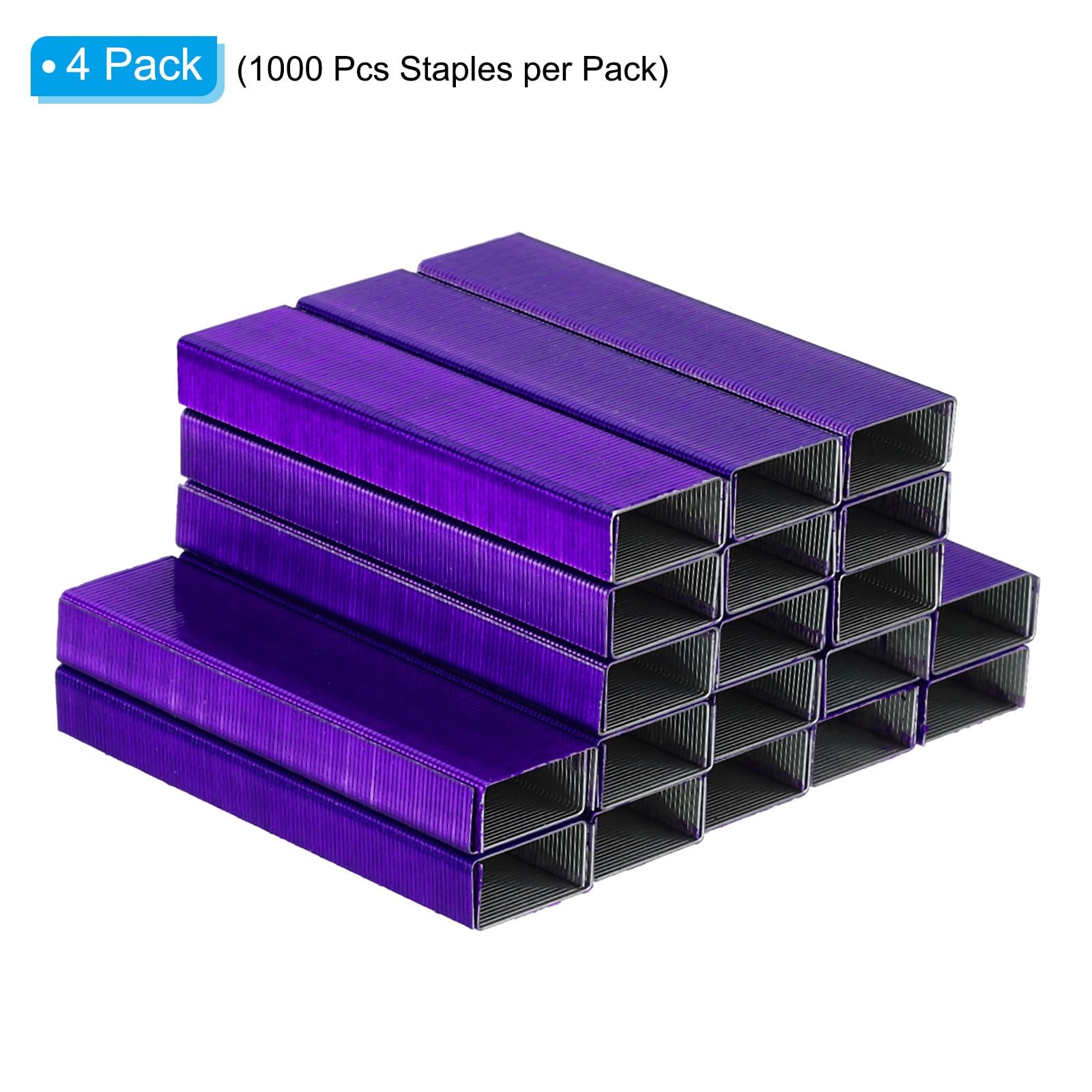 PATIKIL Staples for Stapler, 4 Pack(1000Pcs Per Pack) 26/6, Purple