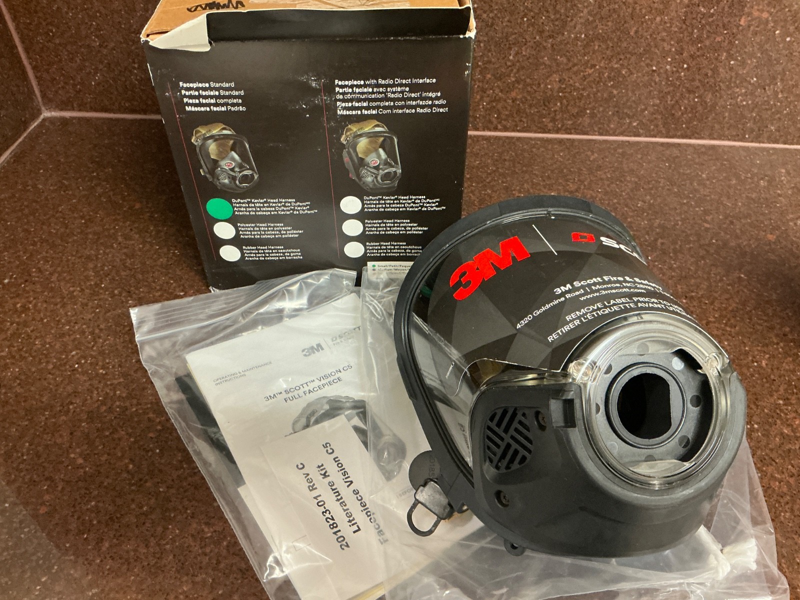 3M Scott VISION C5 Mask KEVLARHead-Net SCBA Firefighter Full Facepiece Sz SMALL
