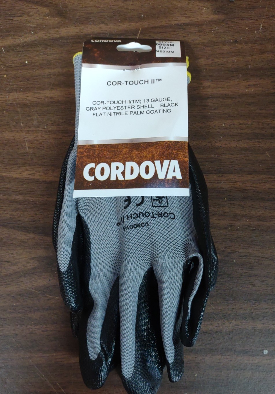 Cordova Cor-Touch II 13 Gauge Gloves Gray/Black Medium 6894 Lot Of 2 Pairs