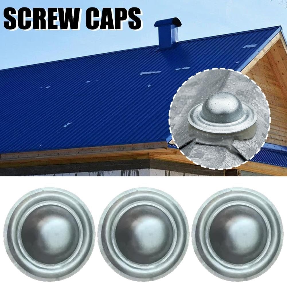 100 Pack Galvalume Metal Roof Screw Caps Rustproof Waterproof Roofing Screw Caps