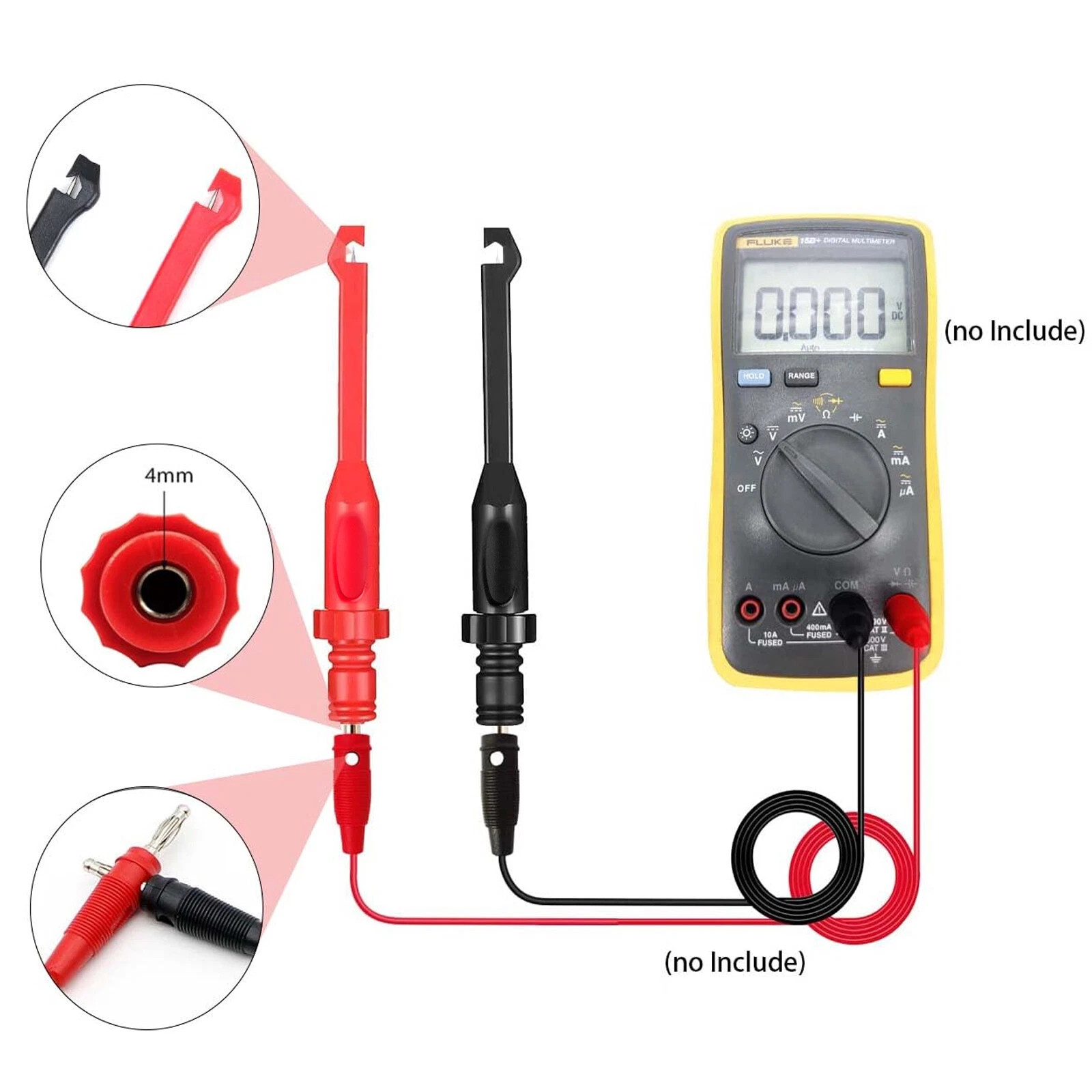 4Pcs Electronic Wire Piercing Probe Clip Tester Tool for Automotive Diagnostic