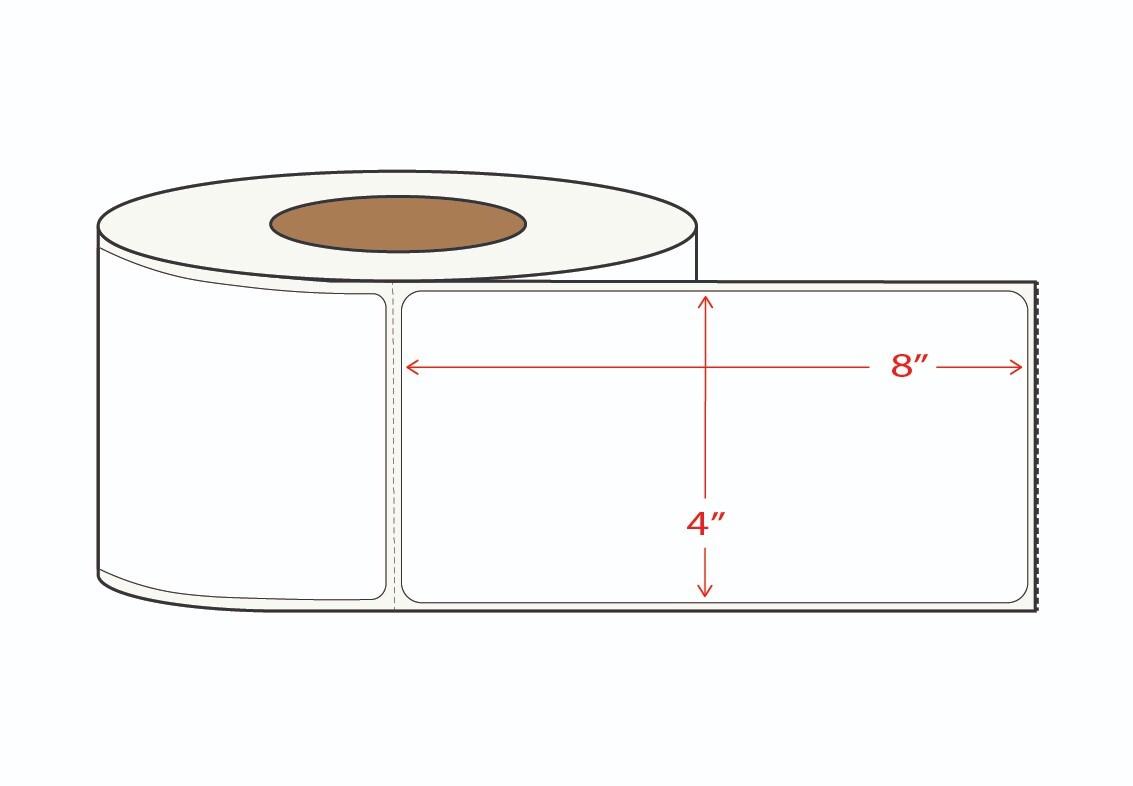 4 Rolls 4×8 Direct Thermal Shipping Labels – 750 per roll – 3000 labels