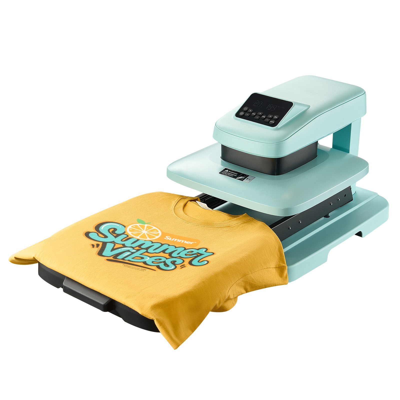 Uimoso Automatic Heat Press Machine for T-Shirts 15 x 15 in Heating Plate, Green