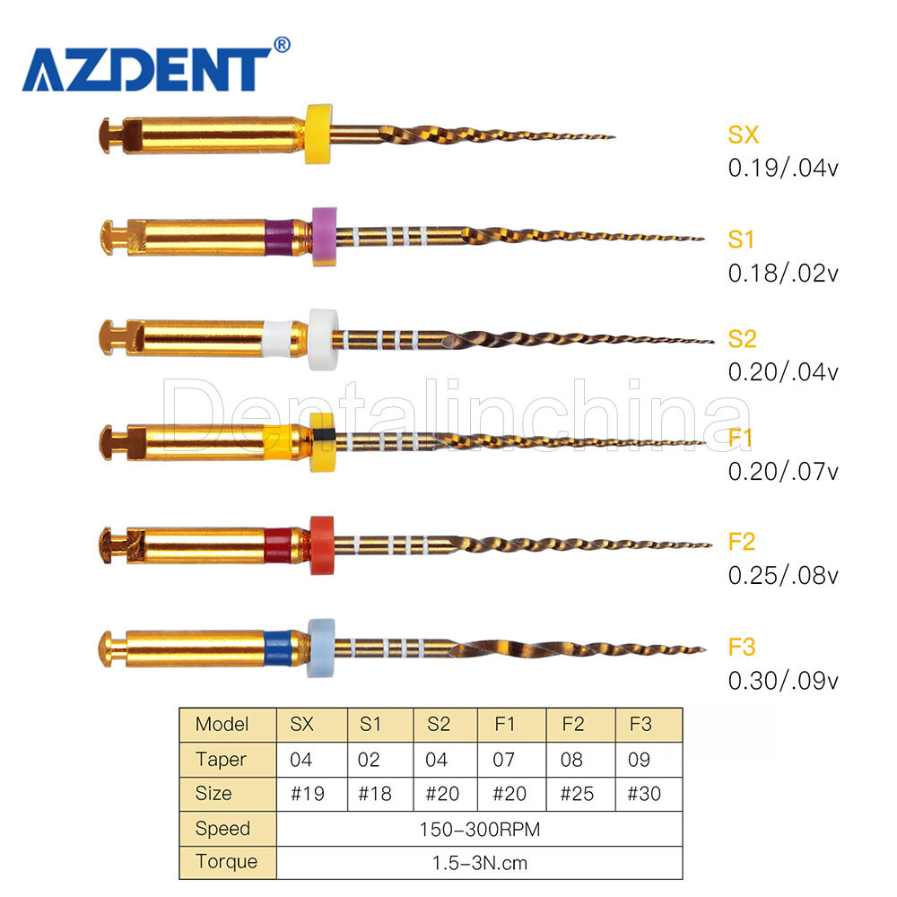 Dental Endodontic X-Pro Gold Taper Rotary Niti Files Endo Tip Assorted 25mm