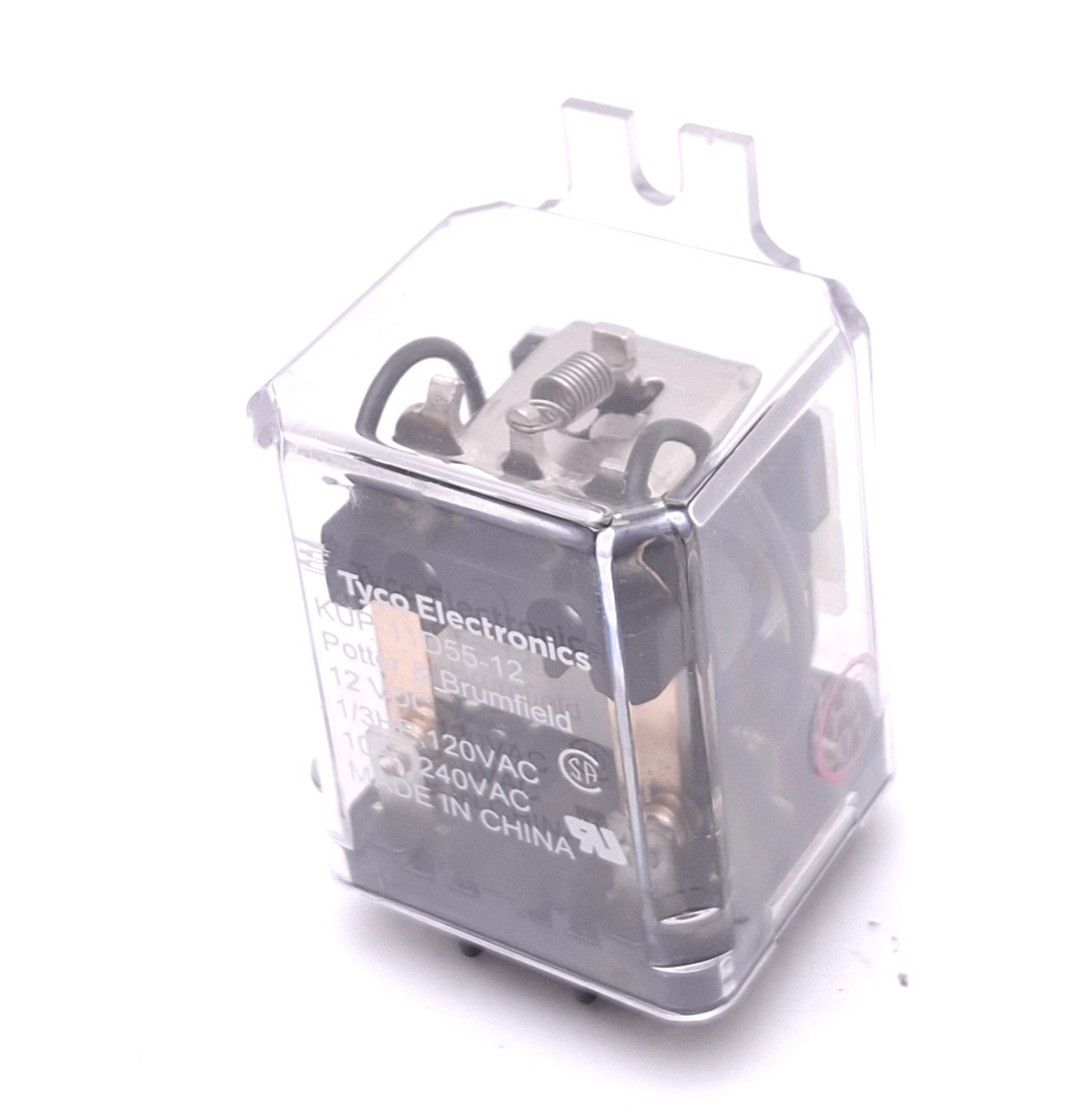 Potter & Brumfield KUP-11D55-12 Plug-In Relay, DPDT 8-Pin, 10A Max, 12VDC Coil