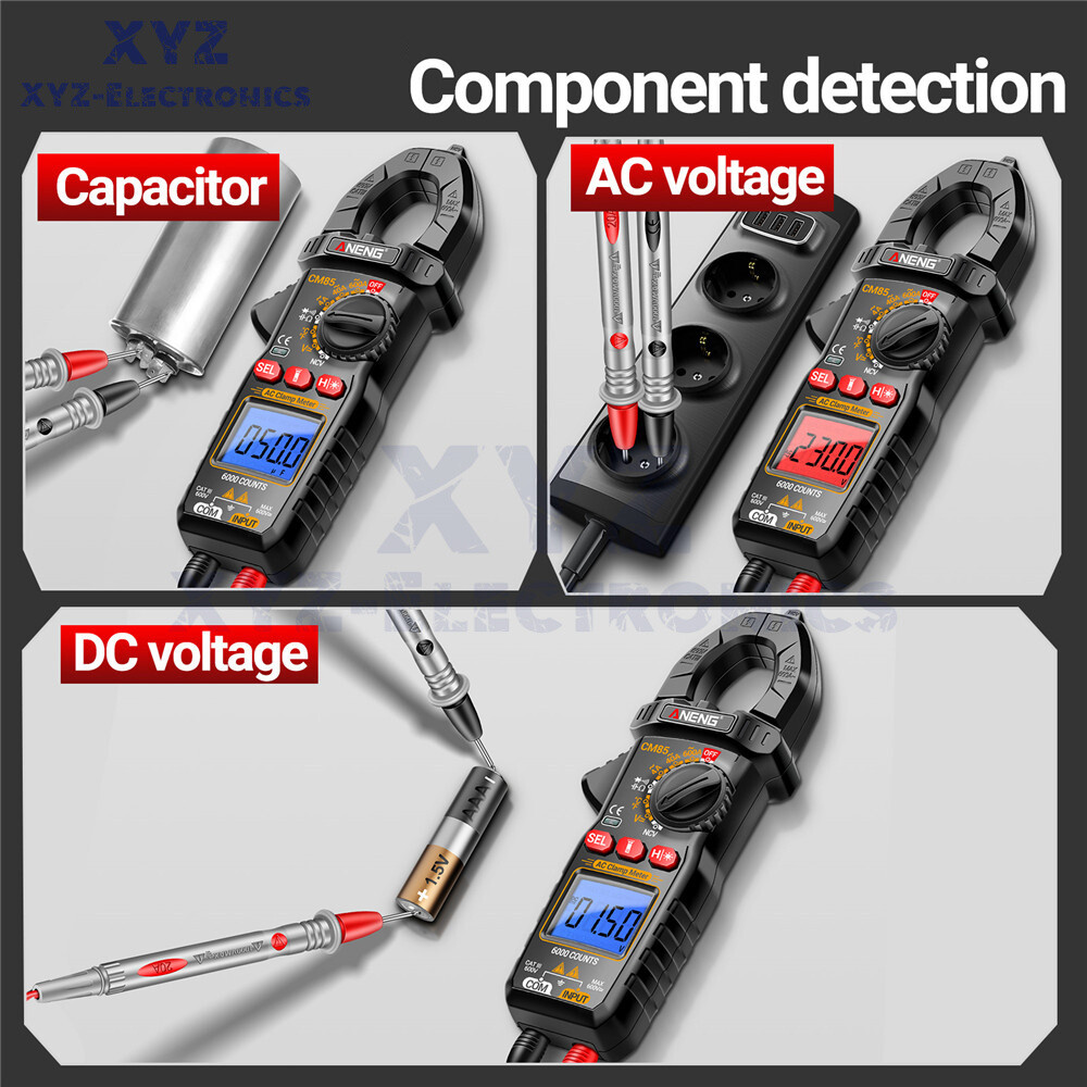 ANENG Digital Clamp Meter 6000 Count Multimeter NVC Amp AC DC Volt Current Test