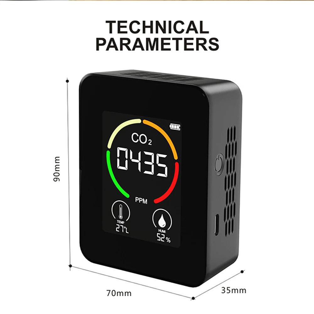 CO2 Meter Air Quality Monitor 400-5000 PPM Sensor Carbon Dioxide Detector US