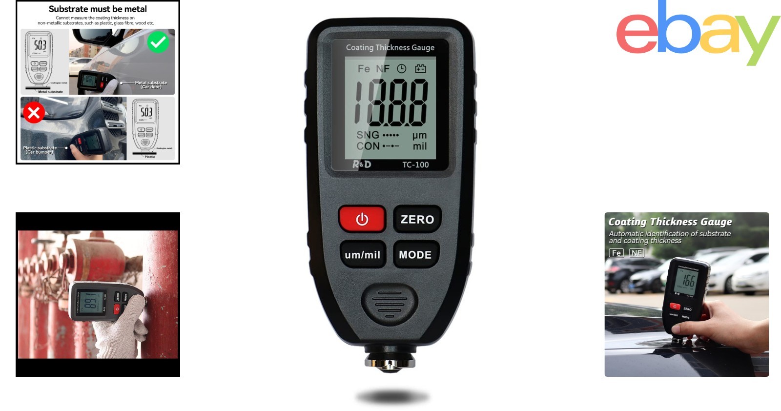Paint Gauge Tool for Automotive Coating Thickness Measurement & Detection