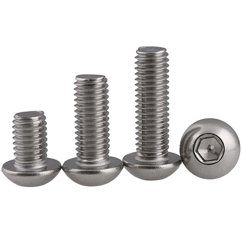 M10 x 1.5 304 Stainless Steel Button Head Socket Cap Screws Allen Bolts ISO 7380