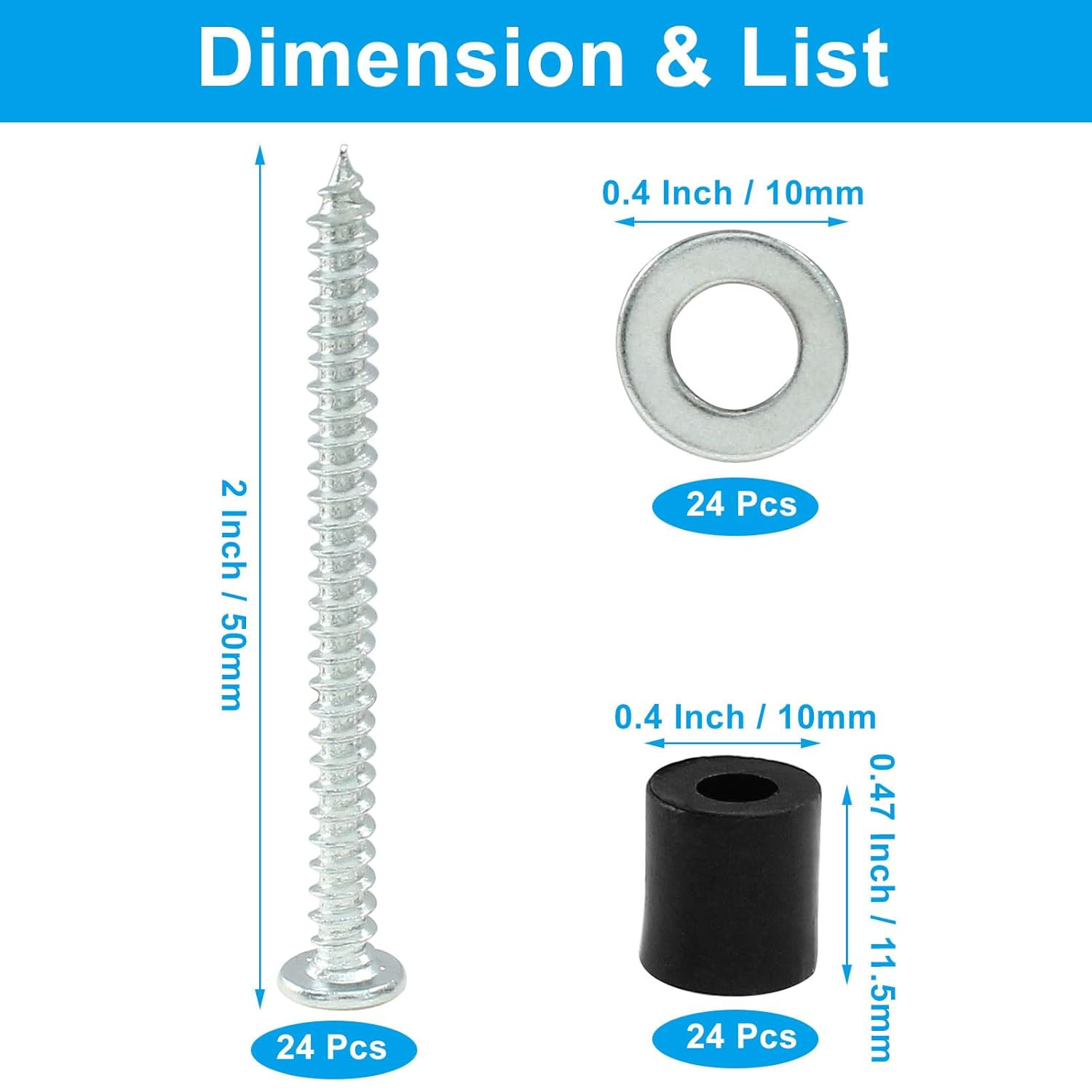 24 Set (72 Pieces) Pegboard Mounting Kit, Pegboard Spacers Pegboard Installation