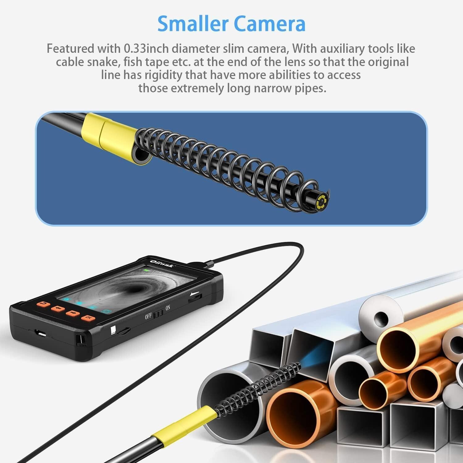 Industrial Endoscope Borescope Camera for Pipe Sewer Drain Plumbing Inspect 50FT