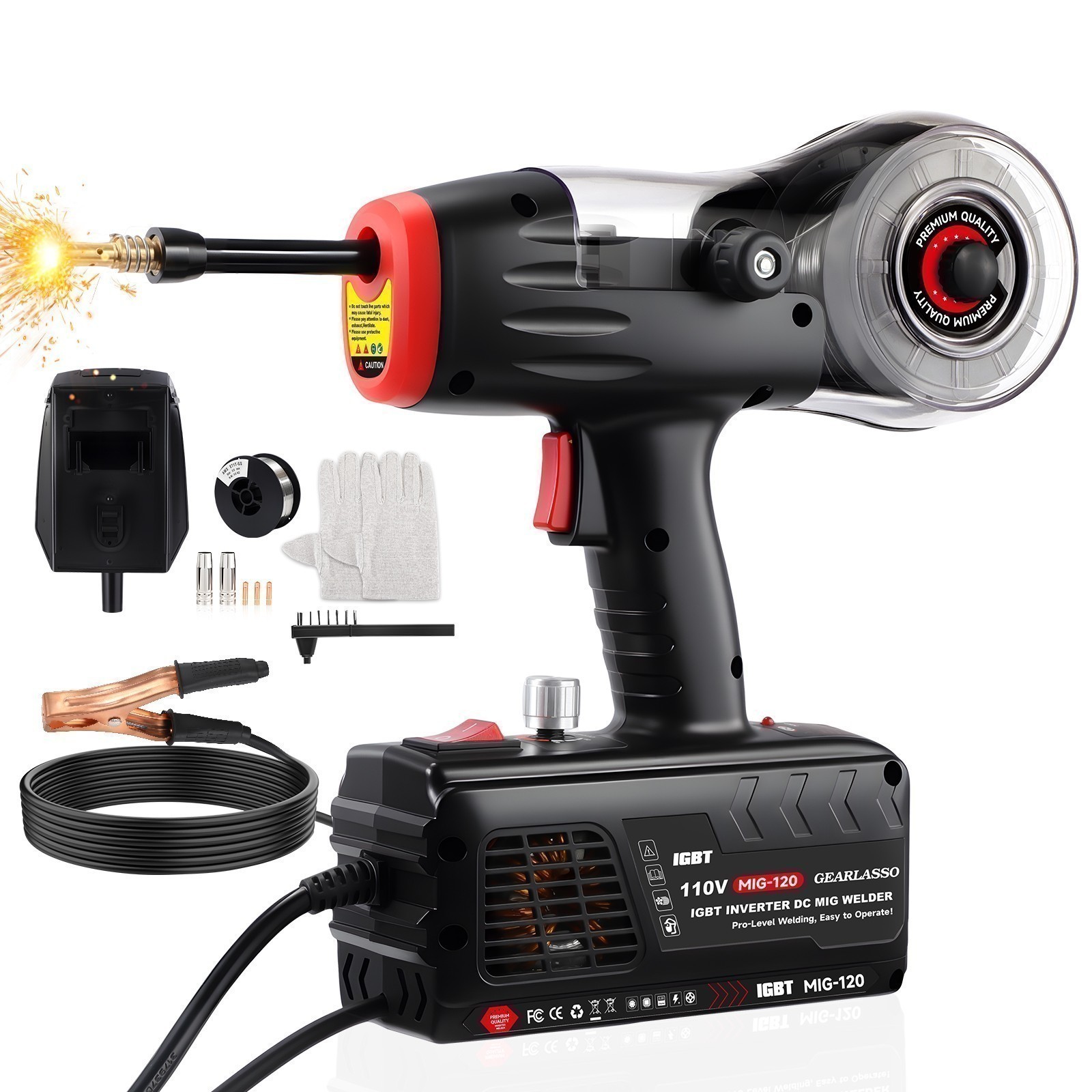 Handheld 110V/120A MIG Welding Machine Gasless Flux Core Welder Easy-to Operate