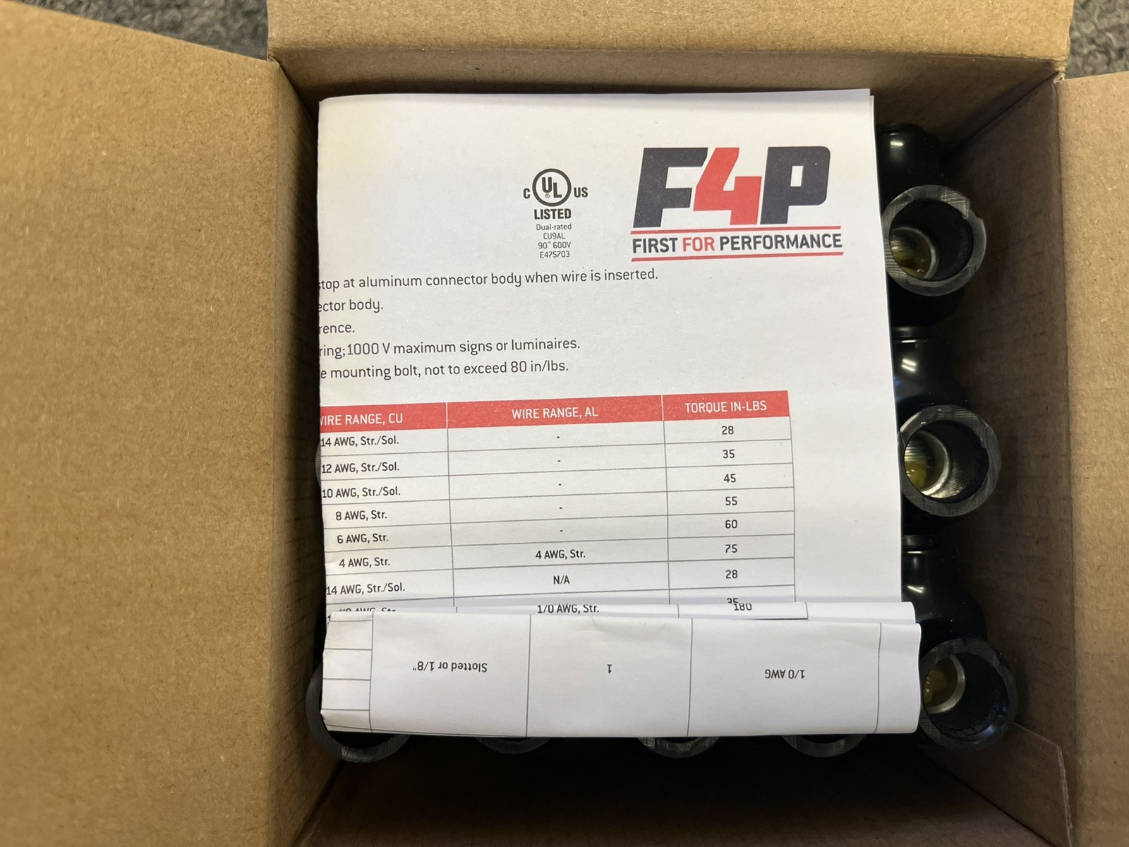 15 In-line Entry Insulated Wire Connector F4P ISR2/0 New box of 15. ISR