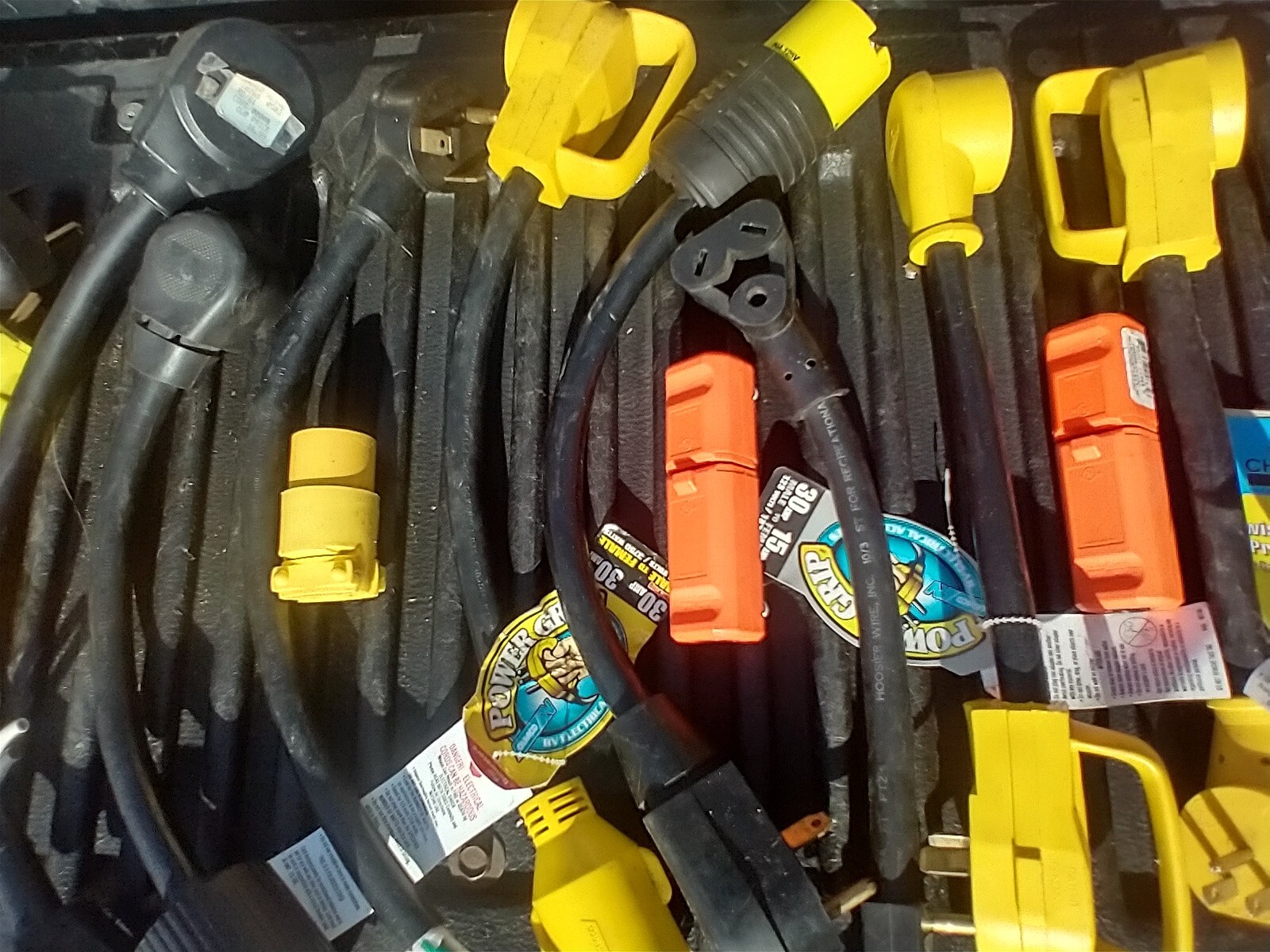Huge Variety Lot of 22  Park Power RV Marine Adapters Plugs Recep 125V, 15-30A,