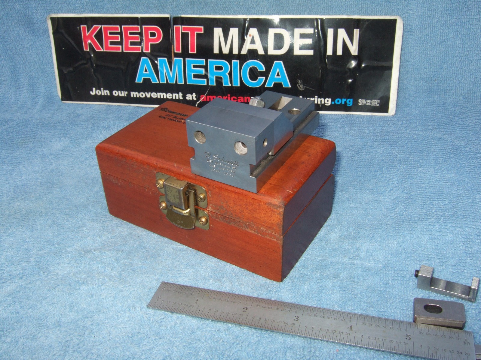 HERMANN SCHMIDT USED 2b GRIND VISE V0-1-1/2a TOOLMAKER MACHINIST CASEw/WRENCH