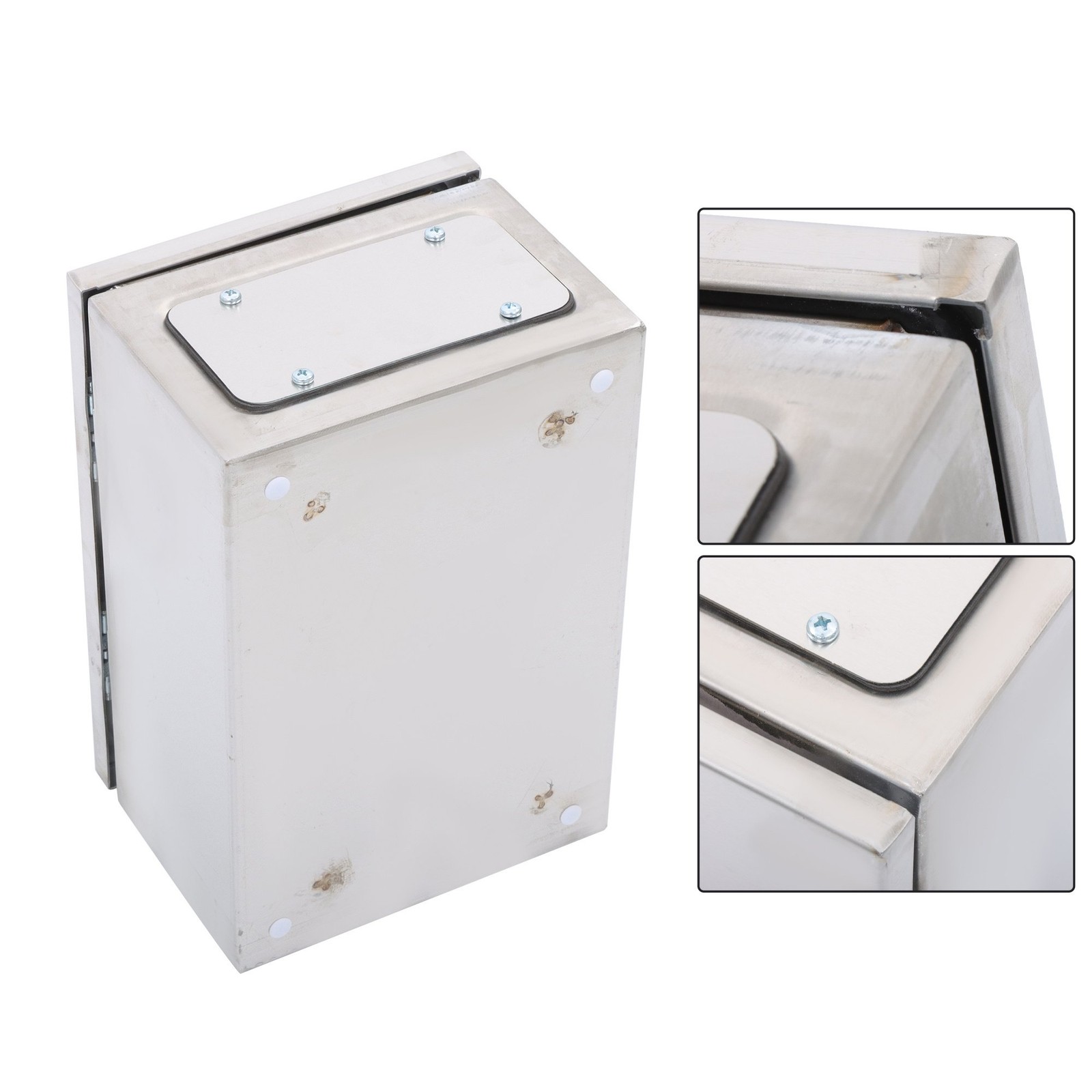 12x8x6″ Stainless Steel Electrical Enclosure NEMA 4X Junction Box Wall-Mounted