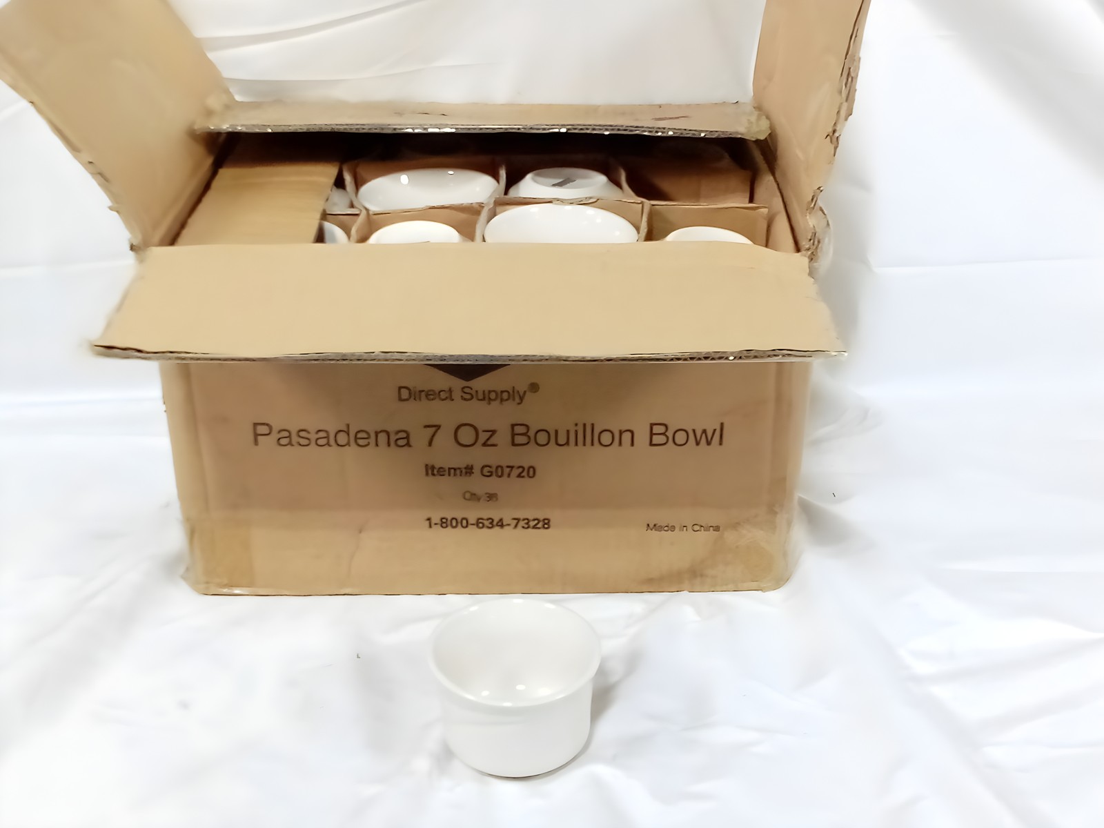 Direct Supply Pasadena 7 oz Eggshell Bouillon Bowls, Lot of 38