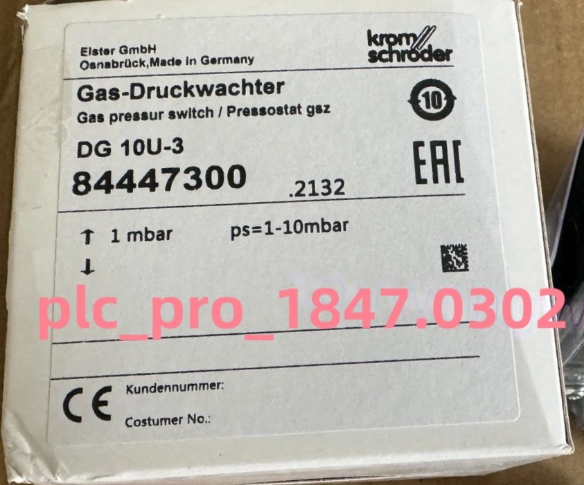 1PCS Brand New Krom Schroder Kromschroderpressure switch DG10U-3 Fast delivery
