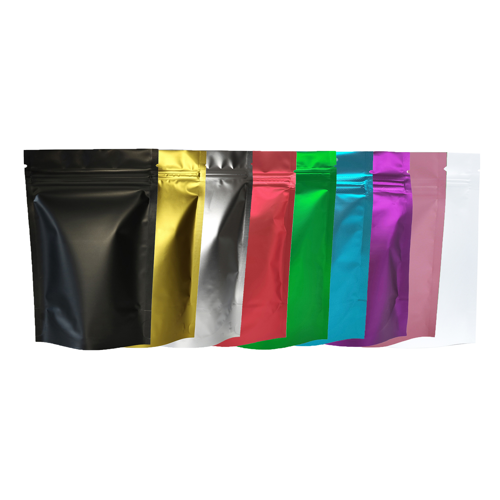 100x Matte Black Gold Red Blue Gusset Zip Bags 5.5×7.75in (Free 2-Day Shipping)