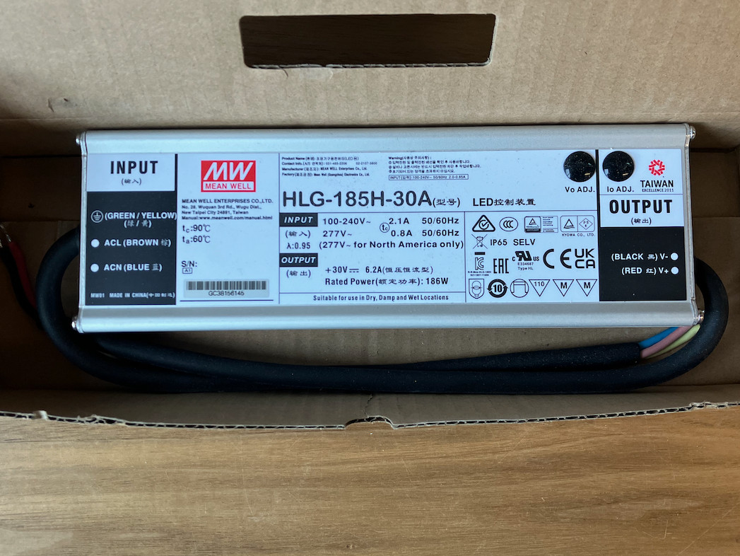 Mean Well LED Driver HLG-185H-30A Power Supply – Silver