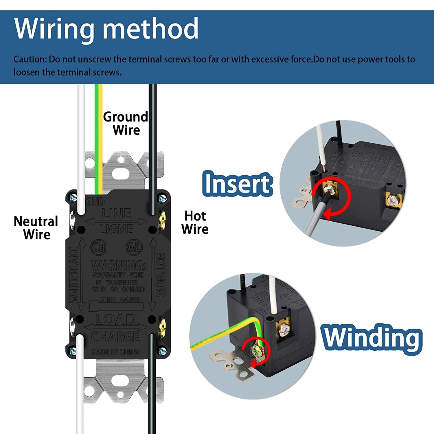 GFCI Outlet 20 Amp duplex Receptacles TR WR with Decor Wall Plates Black 3 Pack
