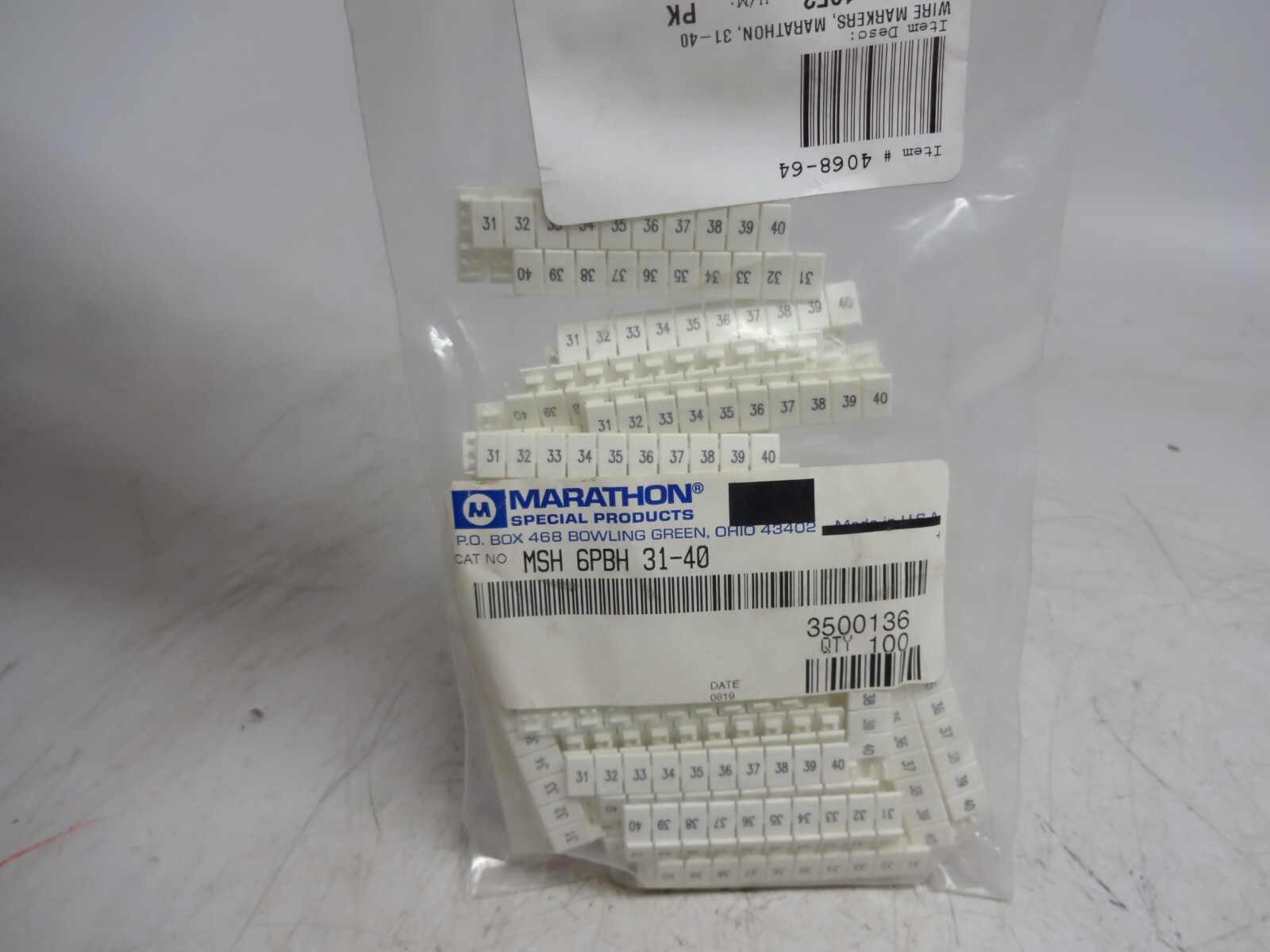 Wire Markers Marathon 31-40 MSH 6PBH 31-40 Lot of 100