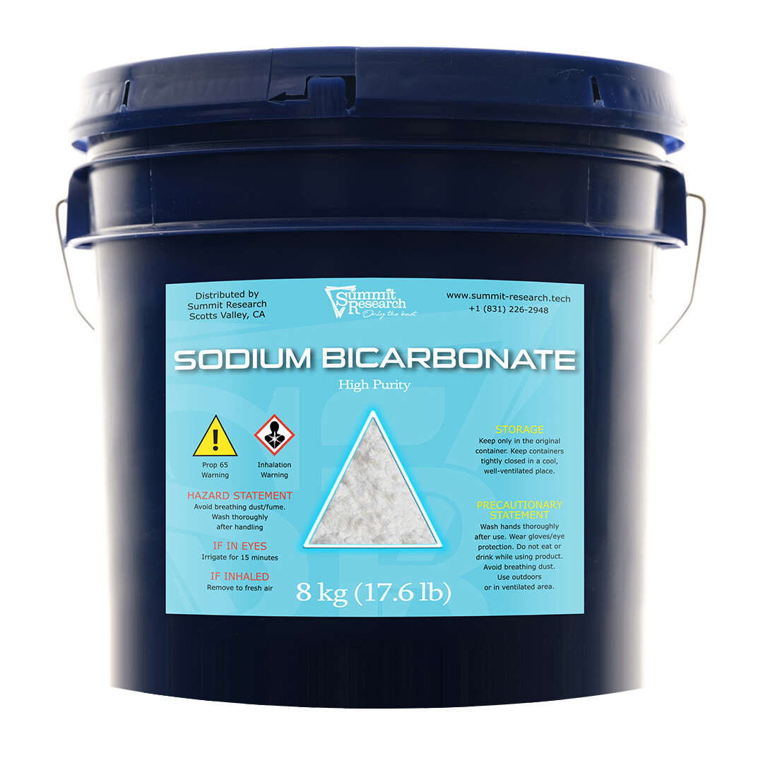 Summit Research Sodium Bicarbonate Powder. 8KG. Food & Laboratory Grade Media