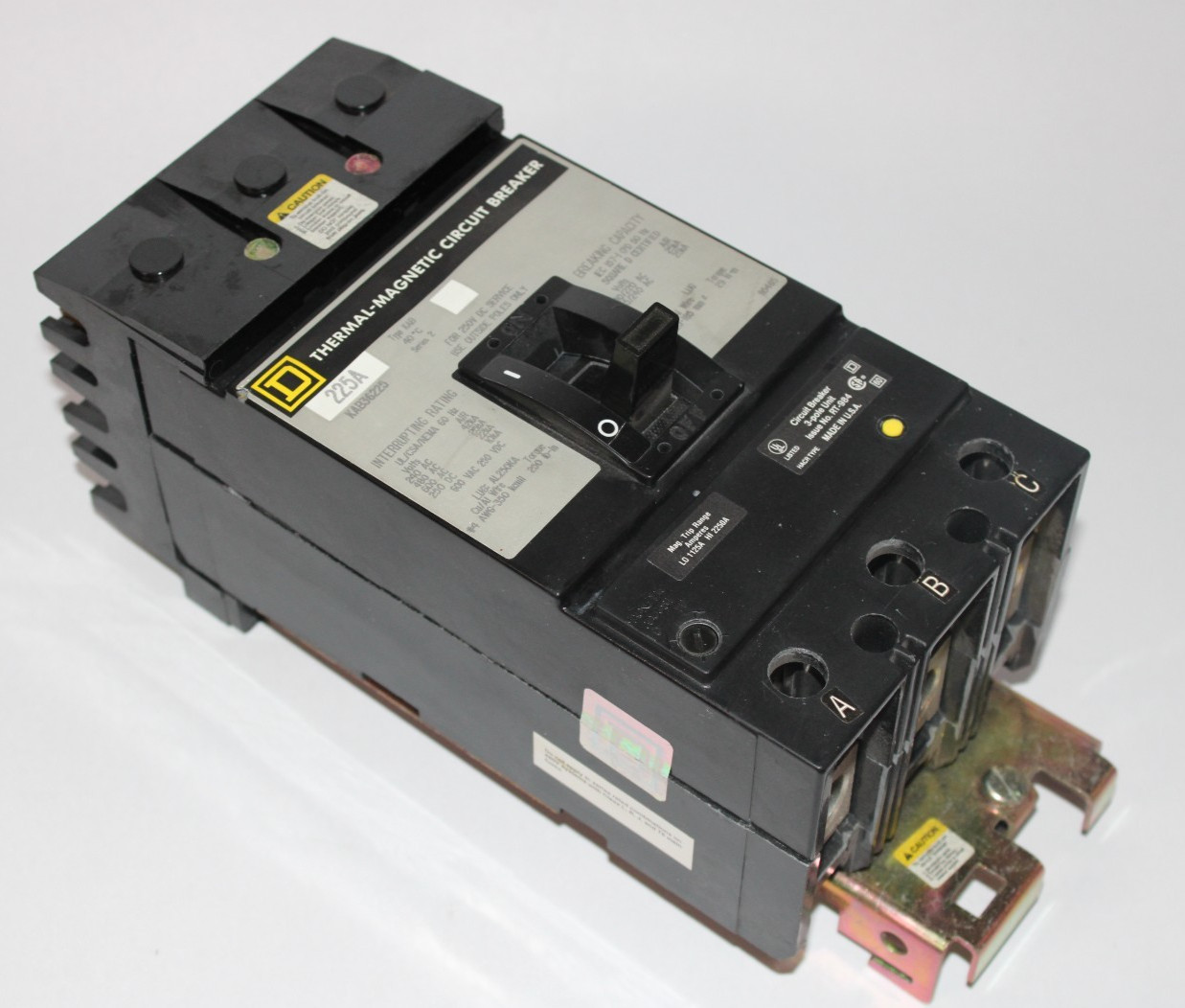 Square D KAB36225 225A 3 Pole 600V Thermal Magnetic Circuit Breaker