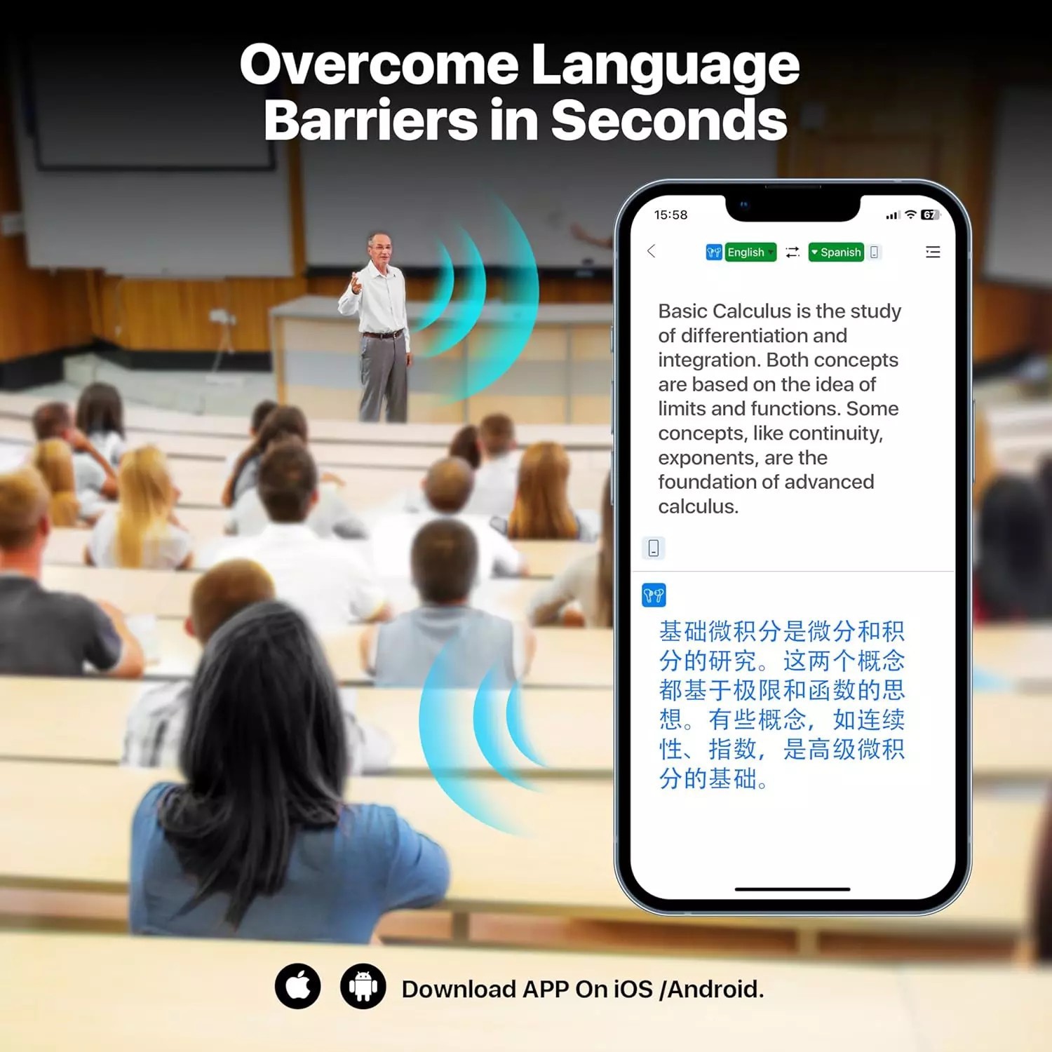 AI Translation Earbuds Real Time 144 Language Translator Earbuds for ALL iPhone