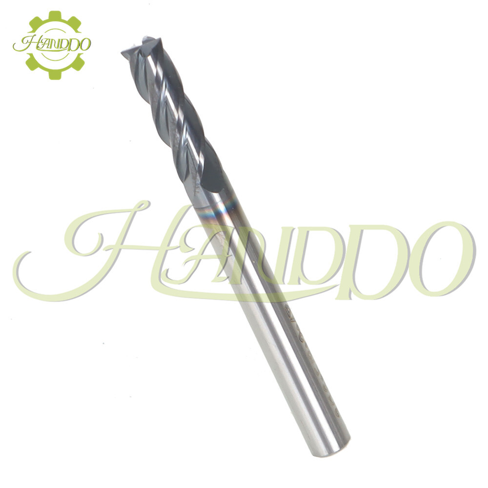 5 Pcs 3/16″ 4 Flute 2″ Overall Length Regular Carbide End Mill – TiALN COATED