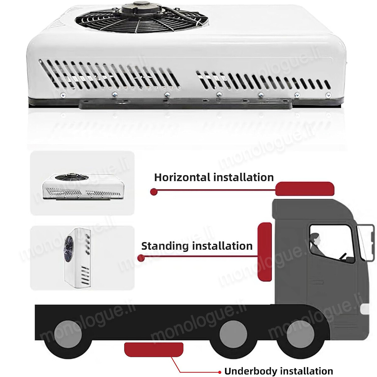 12V Truck Air Conditioner 12000 BTU Car Cab RV AC Unit Fit Bus Caravan Cooling