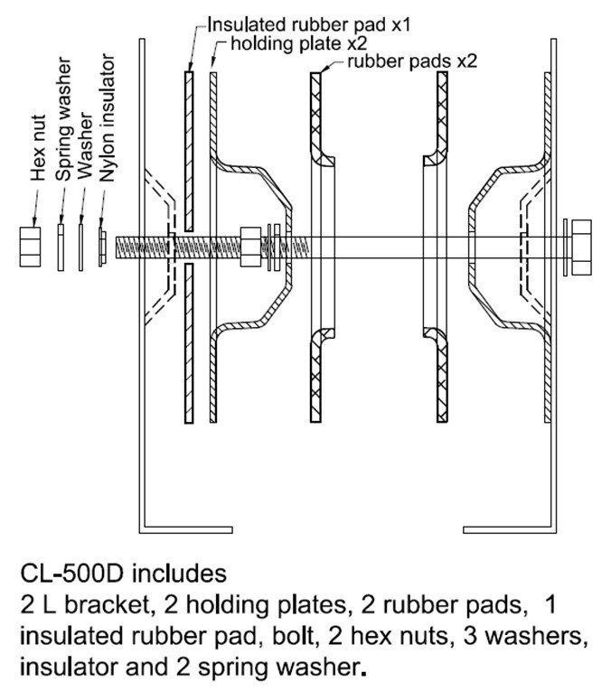 Toroidal Transformer Vertical Mount Kit 400VA – 800VA p/n CL-500D by Antek