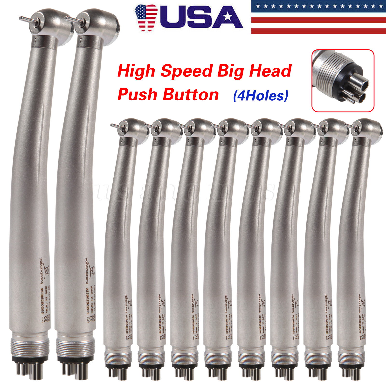 10* Yabangbang Dental High Speed Handpiece Push Turbine 4 Holes Fit NSK Pana Max