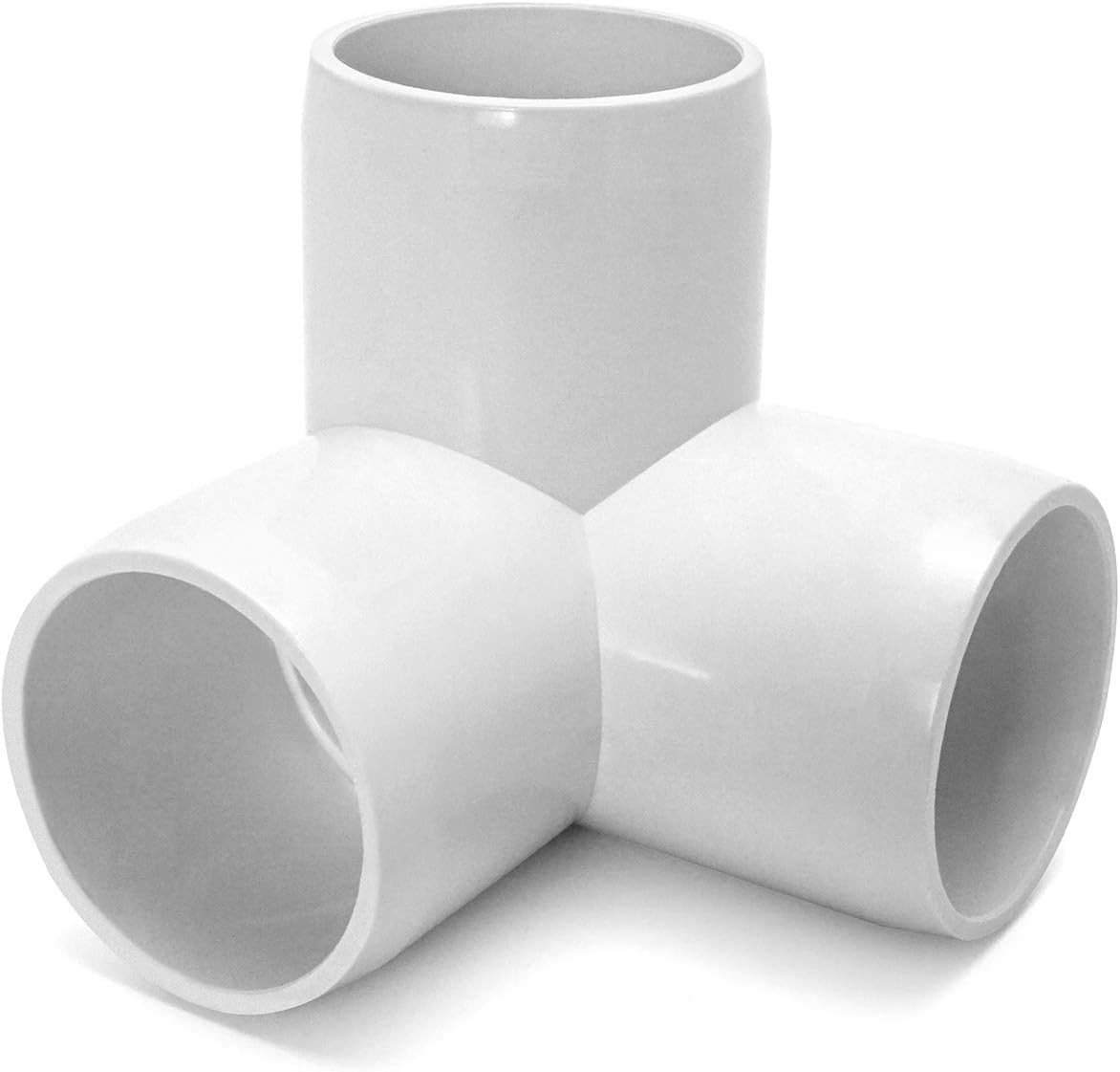12 Pack 3 Way 1/2in PVC Tee Elbow Furniture Grade Fittings DIY Projects White PK