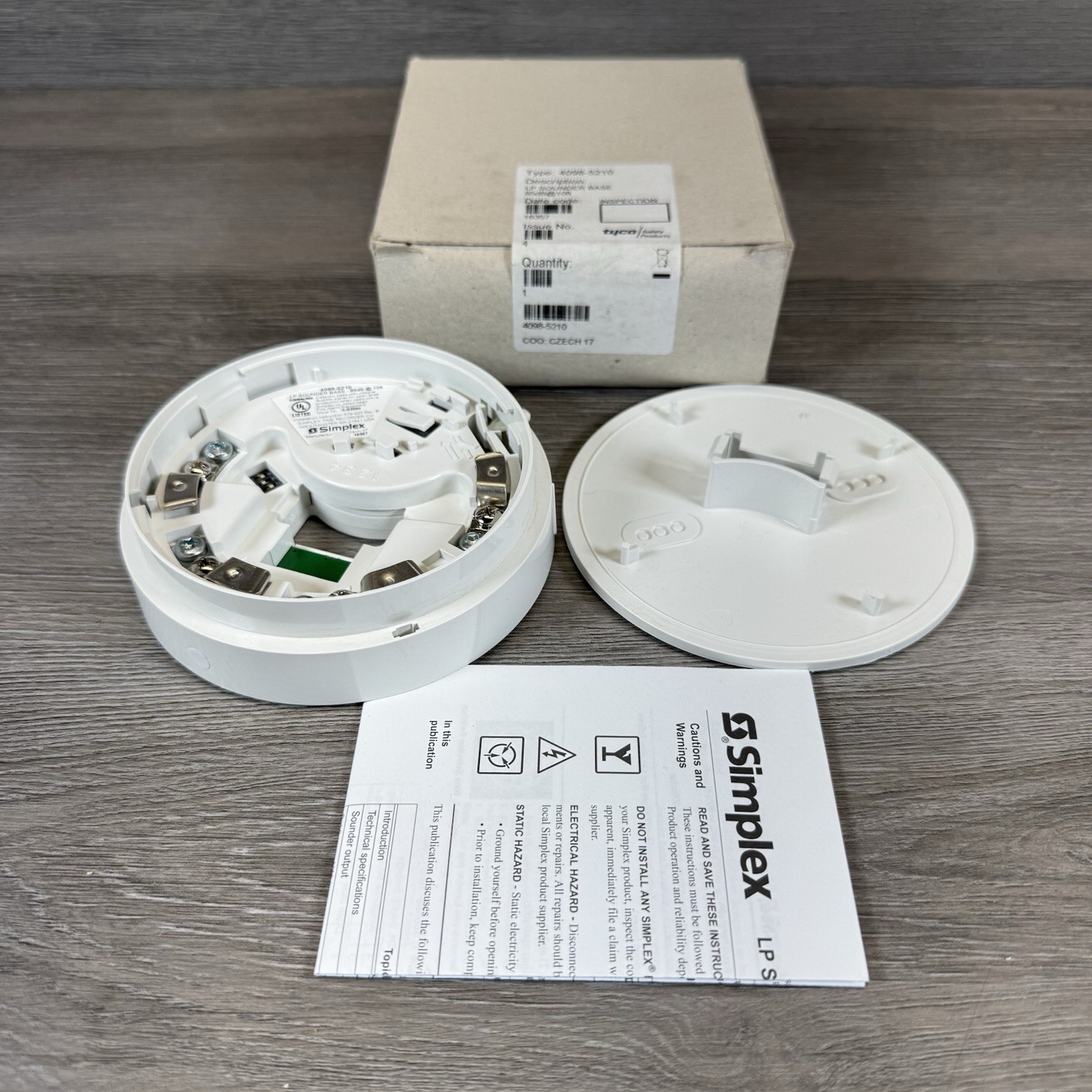Simplex 4098-5210 MX Digital Loop LP Sounder Base White