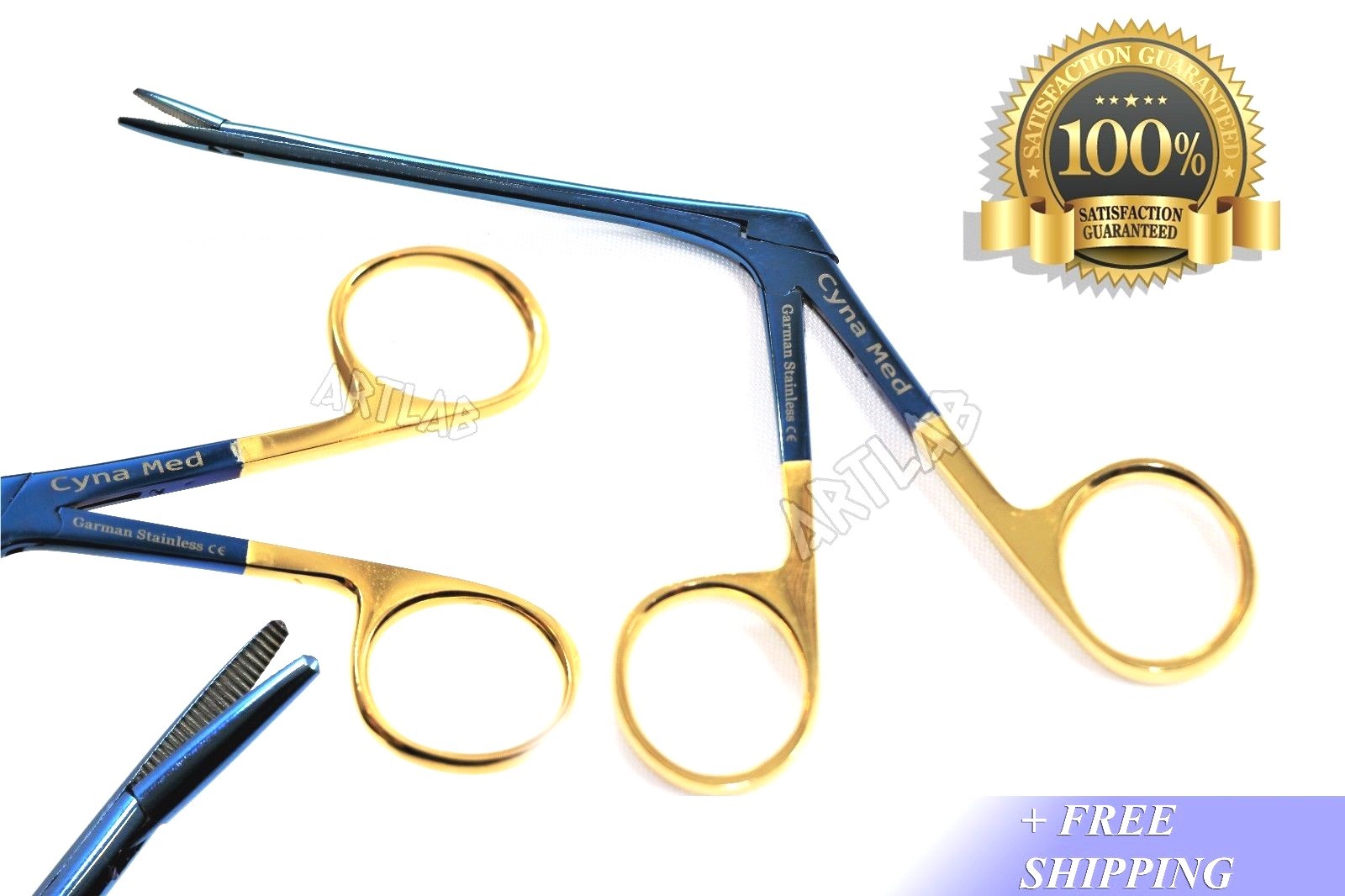 TITANIUM HARTMAN ALLIGATOR FORCEPS 3.5″ SERRATED GOLD RINGS ENT GERMAN STAINLESS