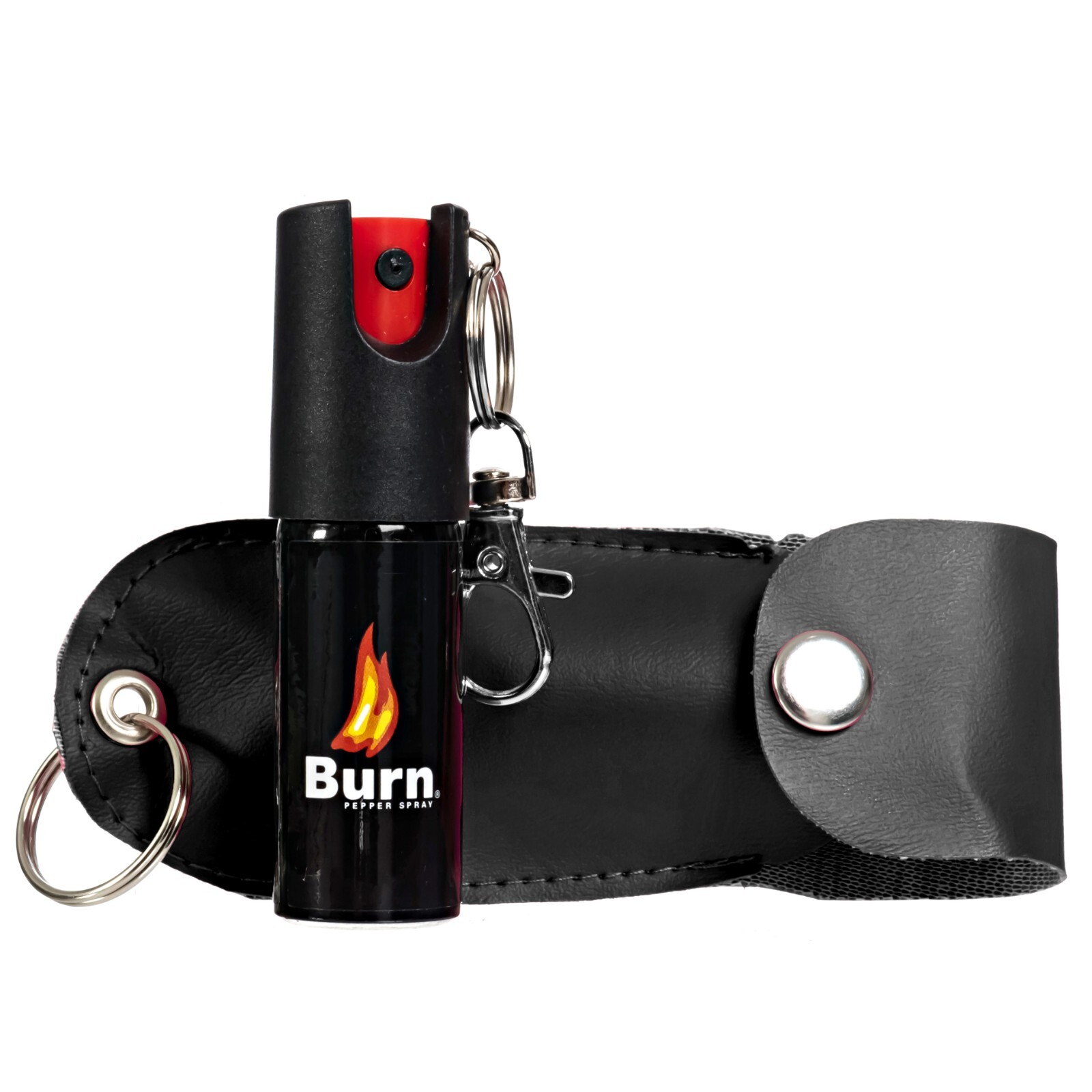 BURN Pepper Spray Keychain 0.5oz Self Defense In Black Holster – 2 Pack