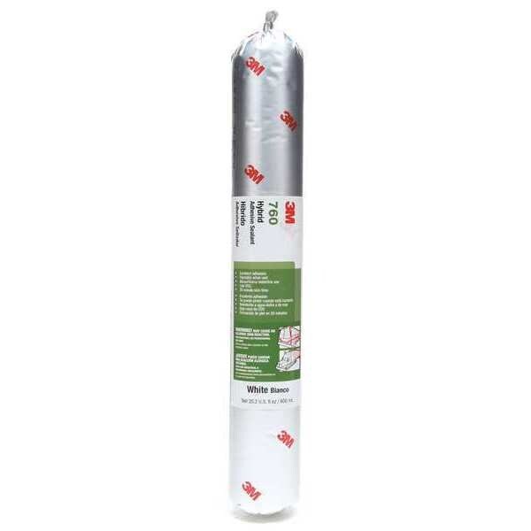 3m Polymer Adhesive Sealant, 20 oz, Sausage Pack, White, Polymer Base, 760 UV